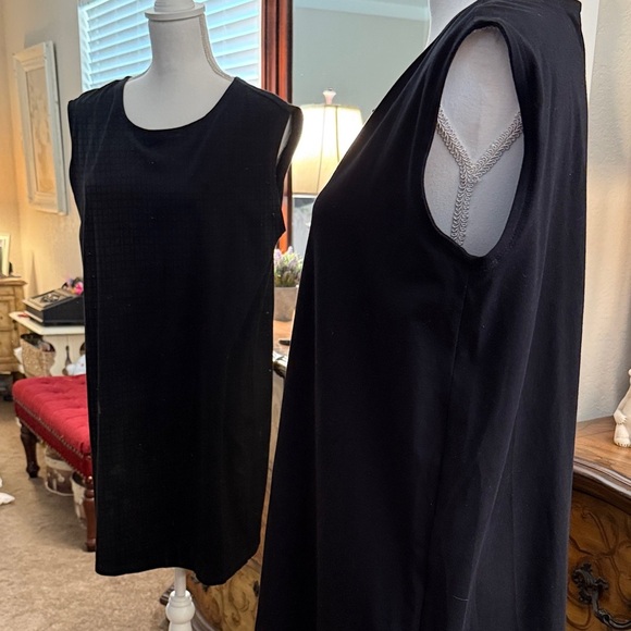 Eileen Fisher Organic Cotton Oversized Black Mini Dress - Picture 5 of 9